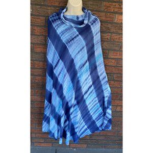 Boston Proper Tie Dye Cover XS No Sleeve Kaftan Shawl Wrap Dress Lightweight